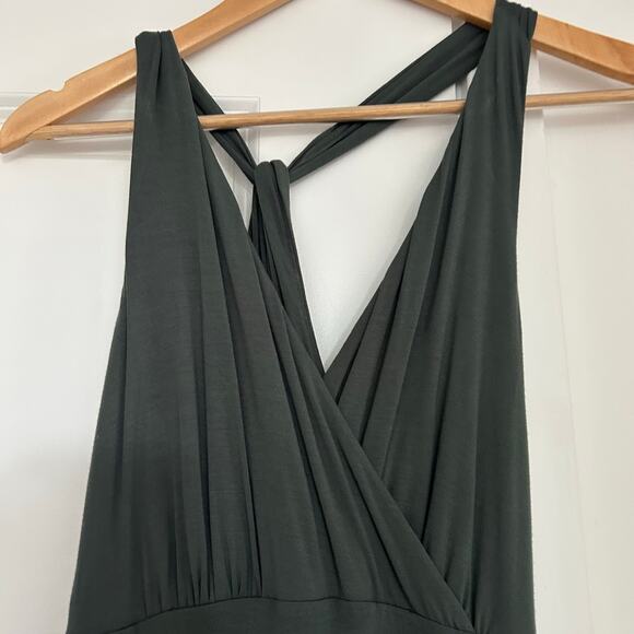 Soma Weekend Soft Jersey Halter Maxi Bra Dress Nightwatch Olive Womens XS - Picture 11 of 12